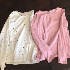 Two long sleeve h and m tee shirts